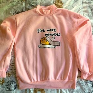 gudetama "five more minutes" long sleeved soft shirt